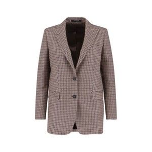 Tagliatore Brown Striped Bertha Blazer With Classic Lapel - NWT